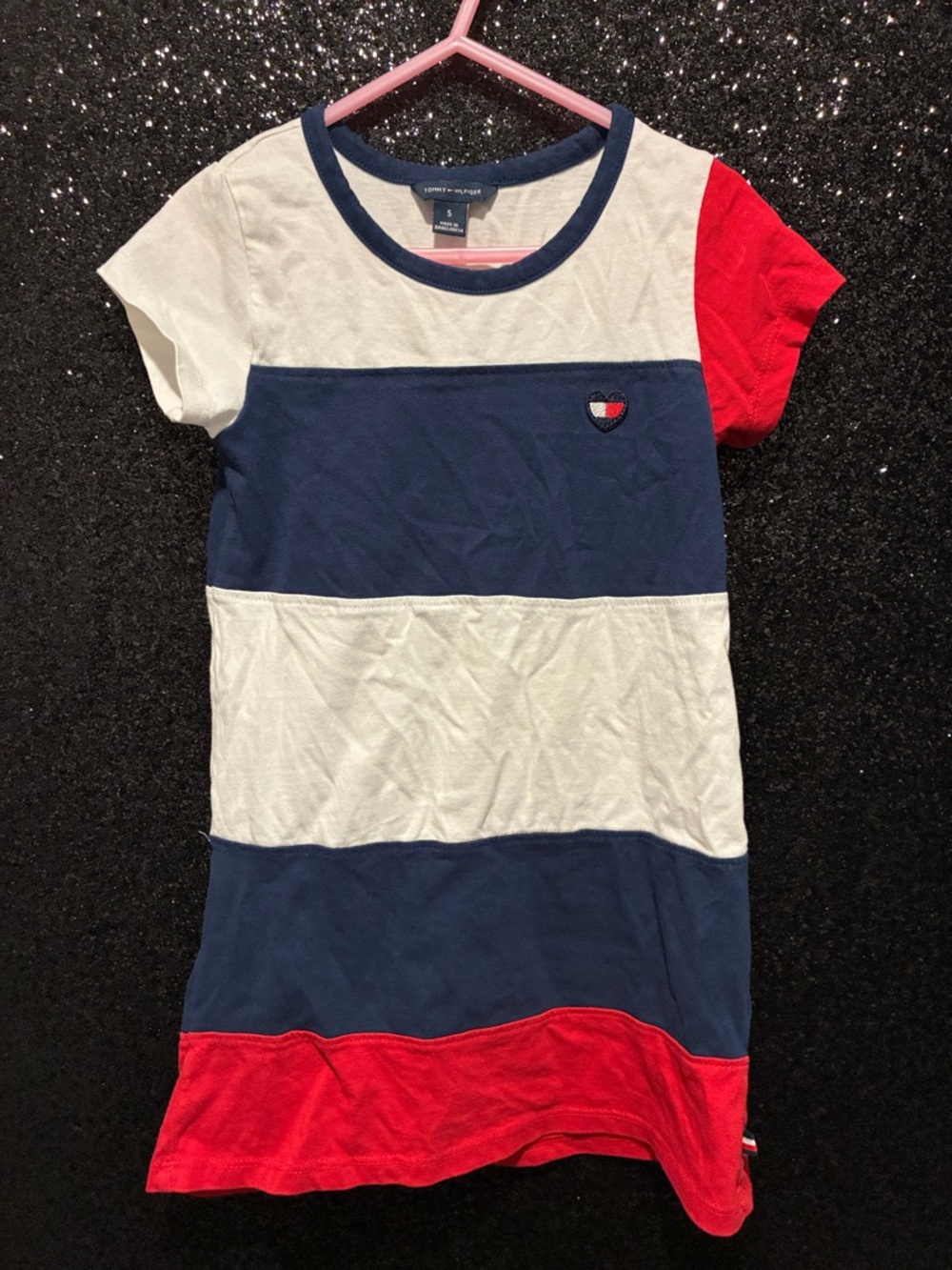 Tommy Hilfiger Navy, White & Red Colorblock Tee Dress Girls